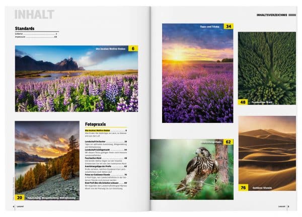 Inhaltsverzeichnis E-Book Landschaftsfotografie 2025