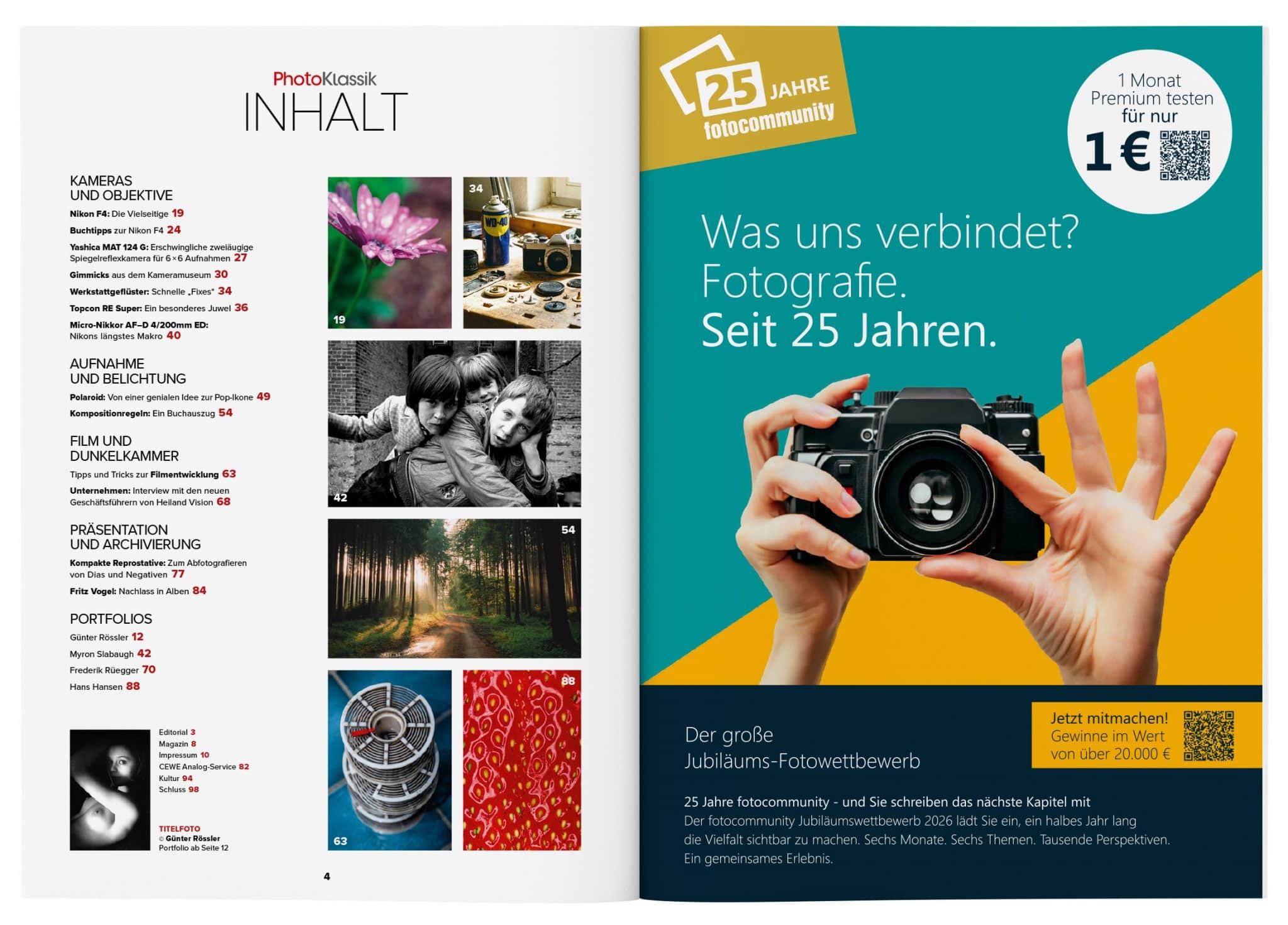 Inhaltsverzeichnis PhotoKlassik 02/2026